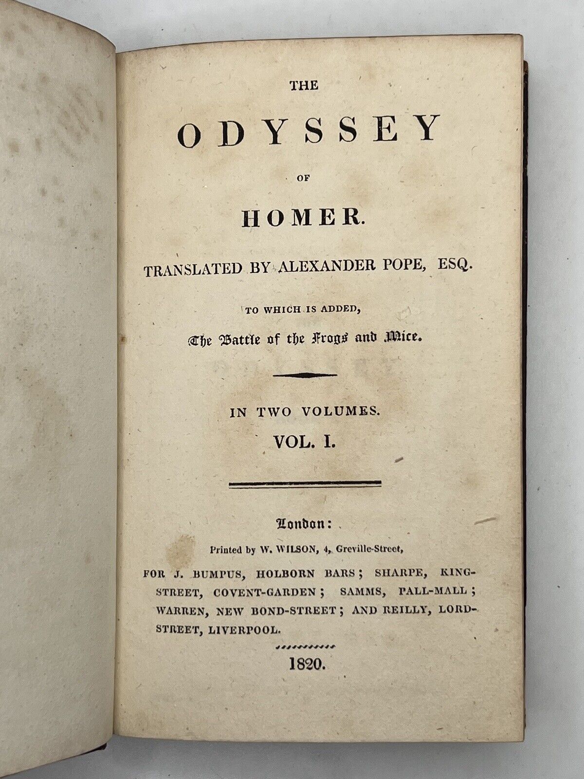 The Iliad and The Odyssey by Homer 1820 Alexander Pope Translation