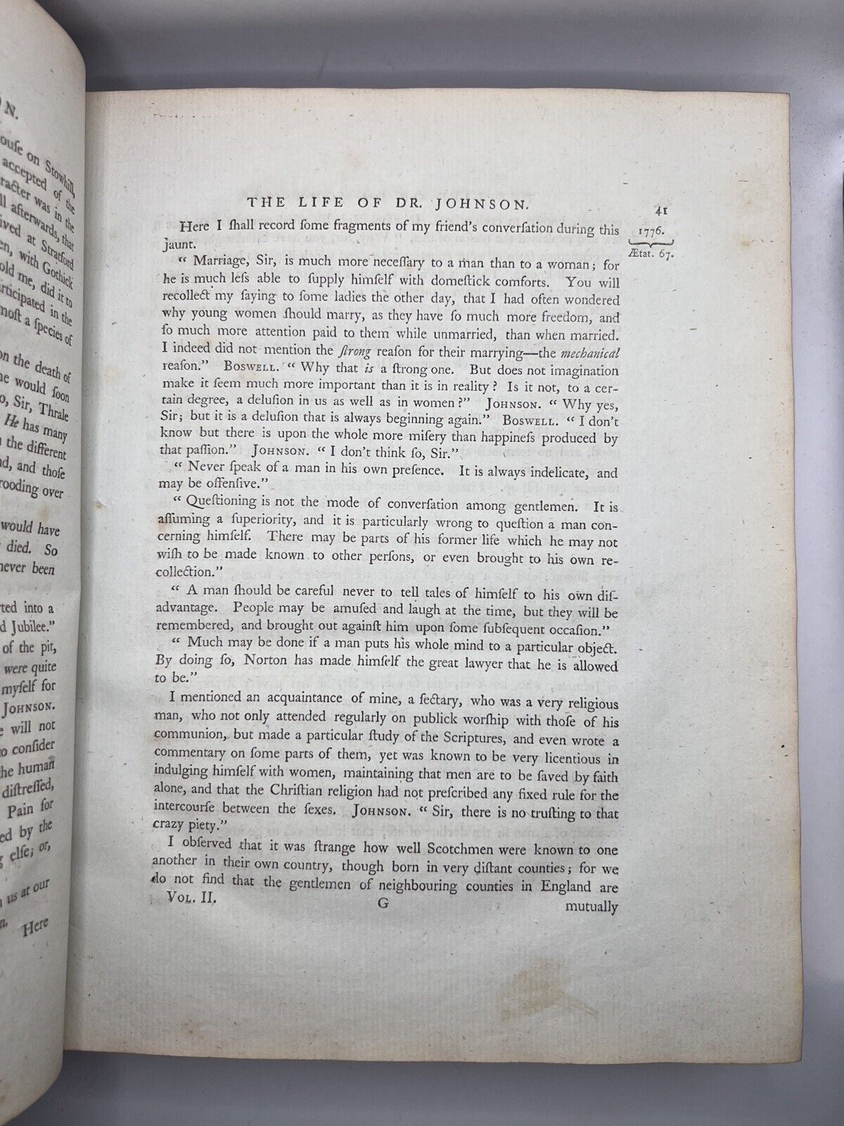 The Life of Samuel Johnson by James Boswell 1791 First Edition