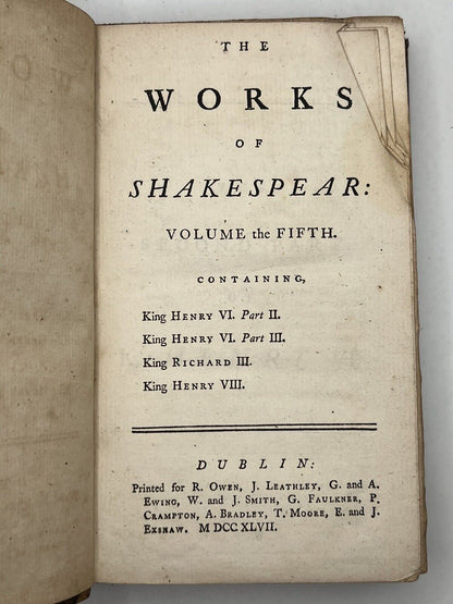 The Works of William Shakespeare 1747: The Warburton & Alexander Pope Edition