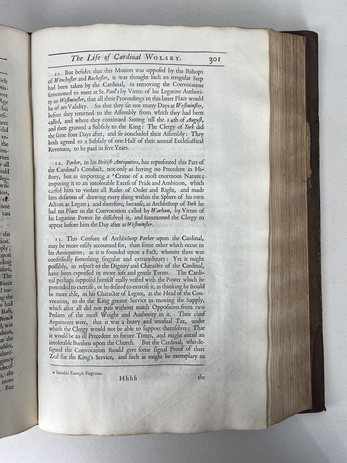 The Life of Cardinal Wolsey by Richard Fiddes 1724 First Edition