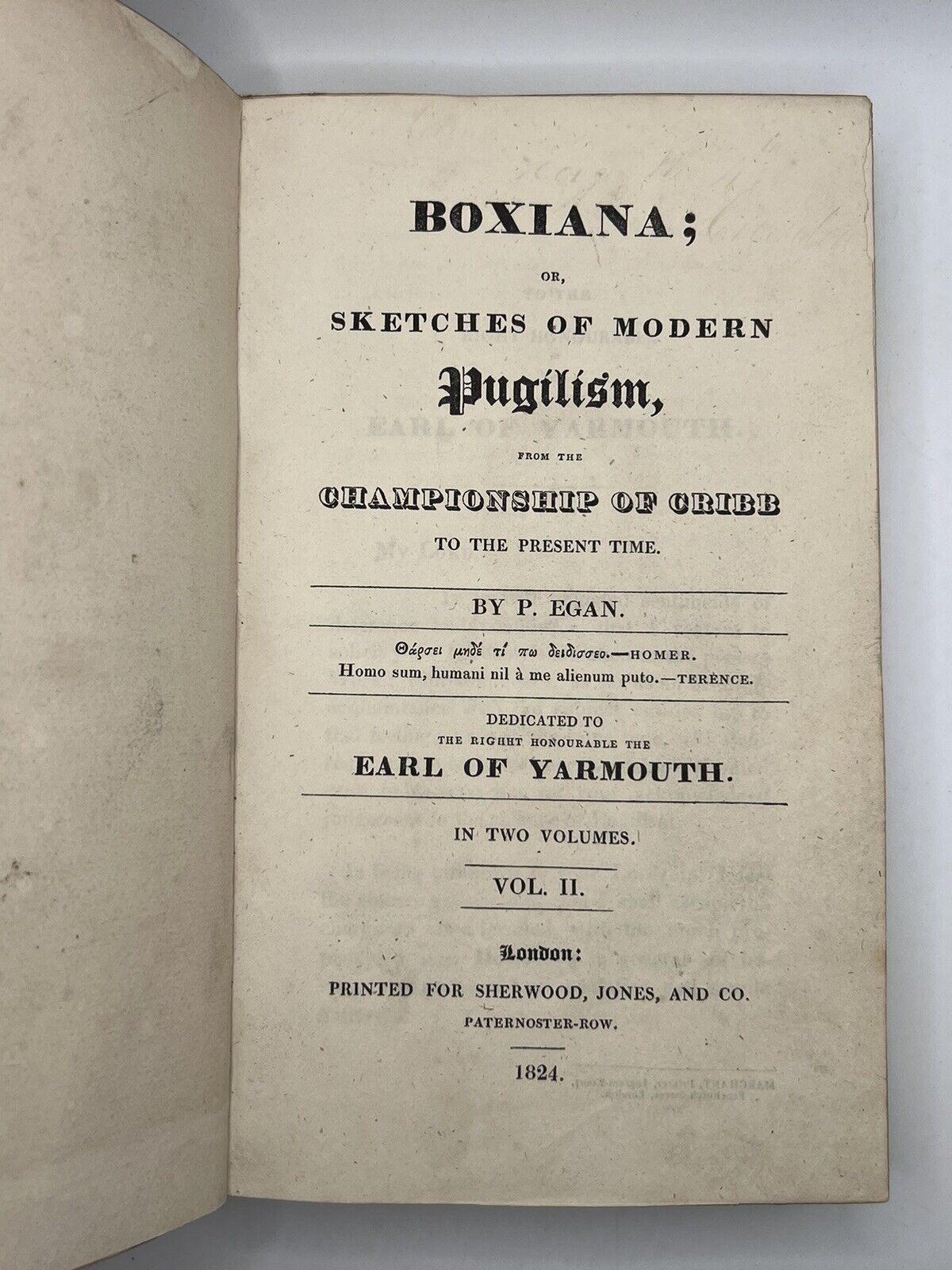 The History of Boxing by Pierce Egan; Boxiana 1823-1829