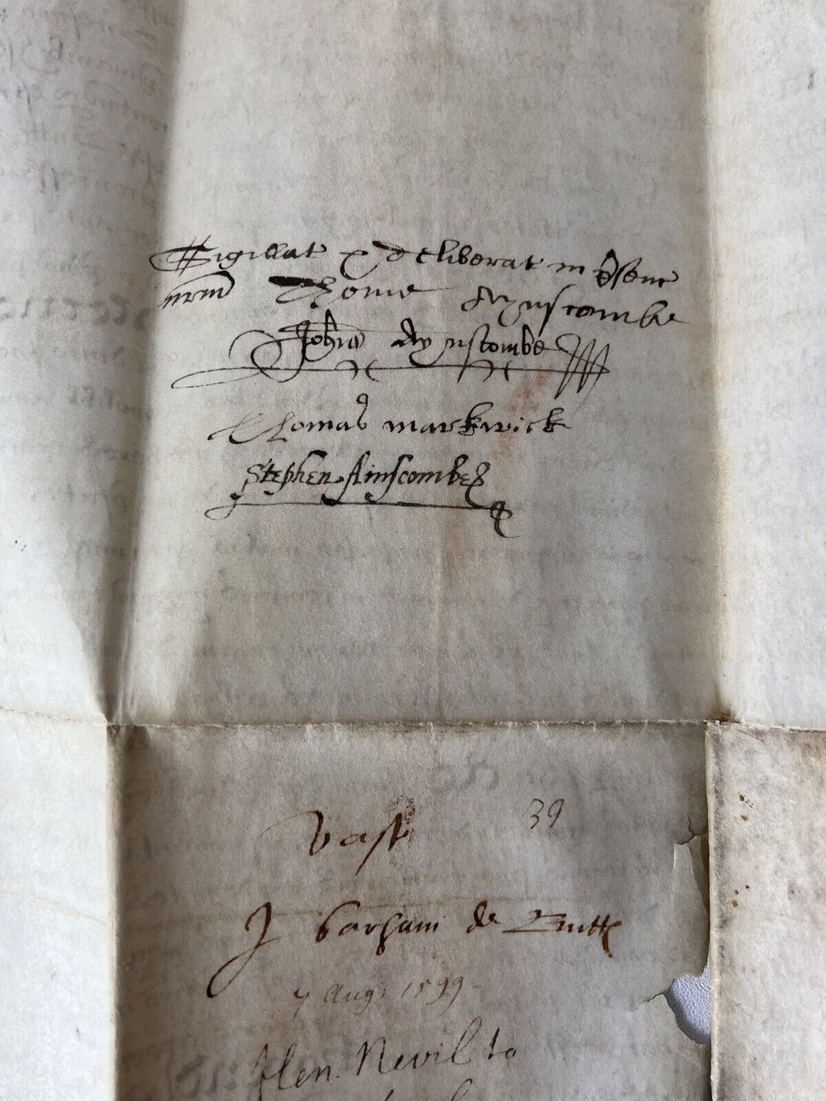 William Shakespeare Associated Vellum Document Dated 1599 Elizabethan