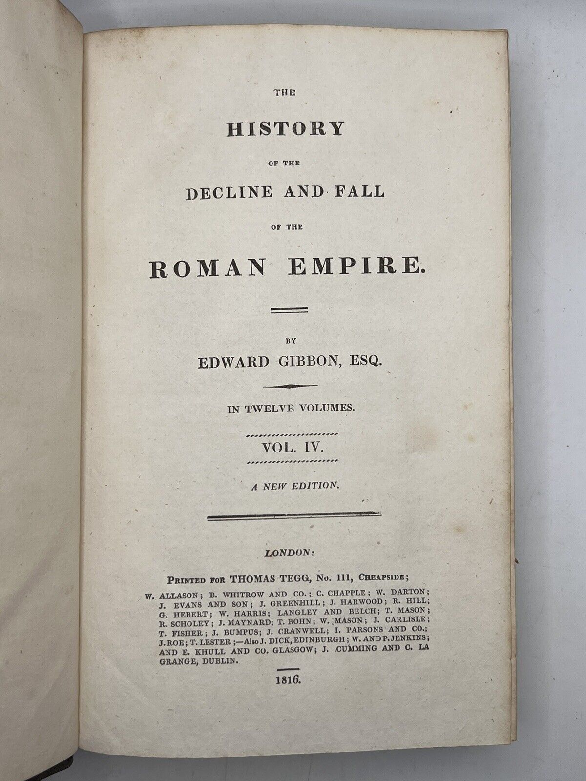 The Decline and Fall of the Roman Empire by Edward Gibbon 1816