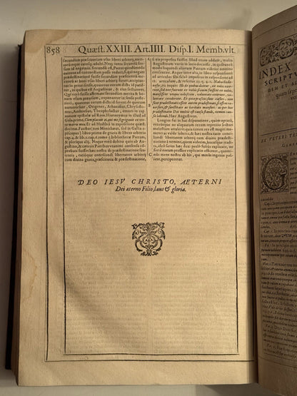 Luis de Molina's Commentary on Thomas Aquinas 1593 First Edition