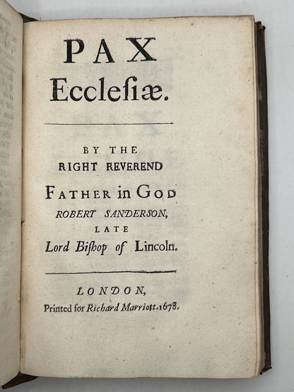 The Life of Dr. Sanderson by Izaak Walton 1678 First Edition