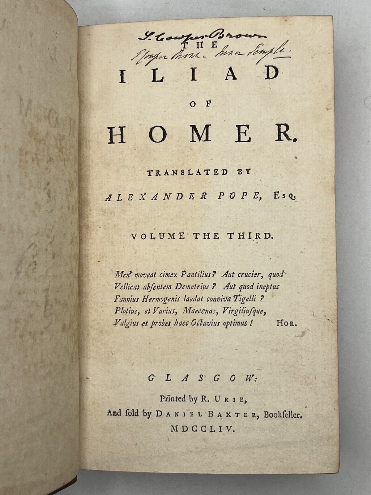 The Iliad of Homer 1754 Alexander Pope