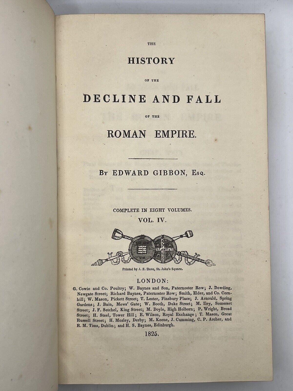 The History of the Decline and Fall of the Roman Empire by Edward Gibbon 1825