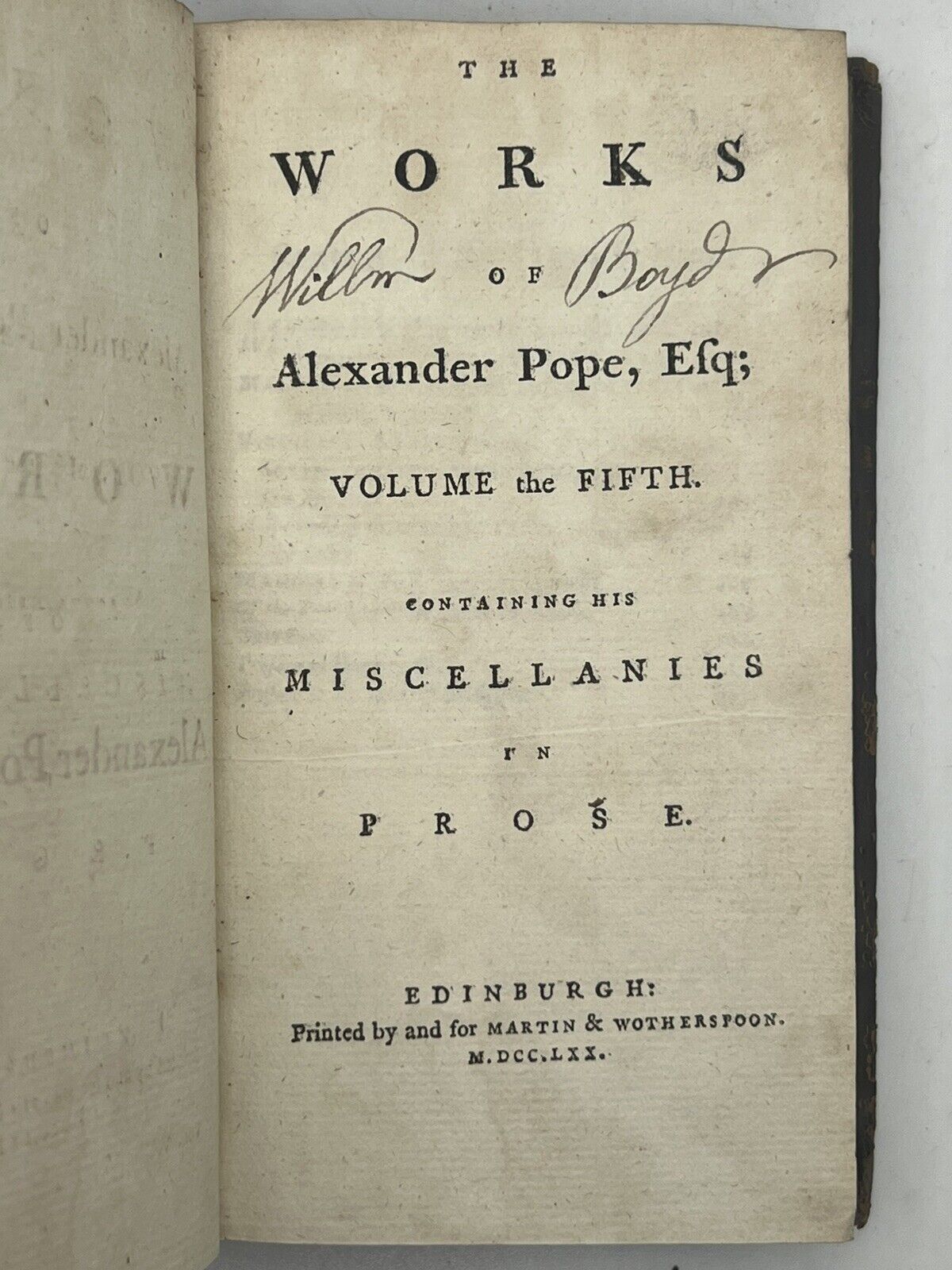 The Works of Alexander Pope 1770