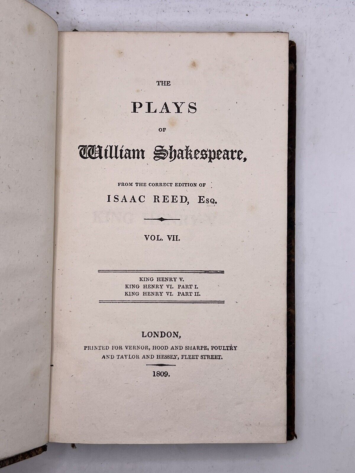 The Plays of William Shakespeare 1809 - Isaac Reed Edition