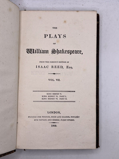 The Plays of William Shakespeare 1809 - Isaac Reed Edition