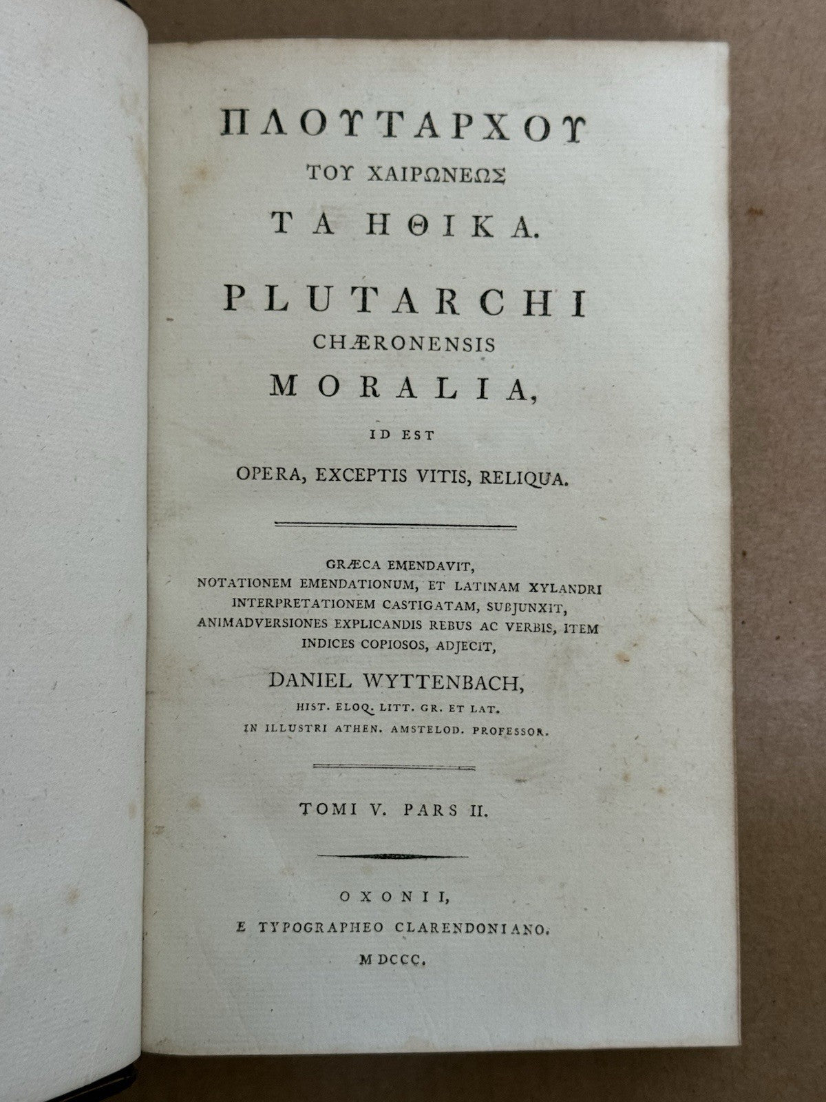 Plutarch's Moralia 1795-1800 Clarendon Press