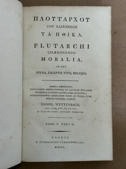 Plutarch's Moralia 1795-1800 Clarendon Press