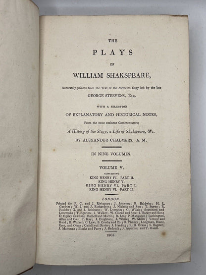 The Plays of William Shakespeare 1805: The Chalmers Edition