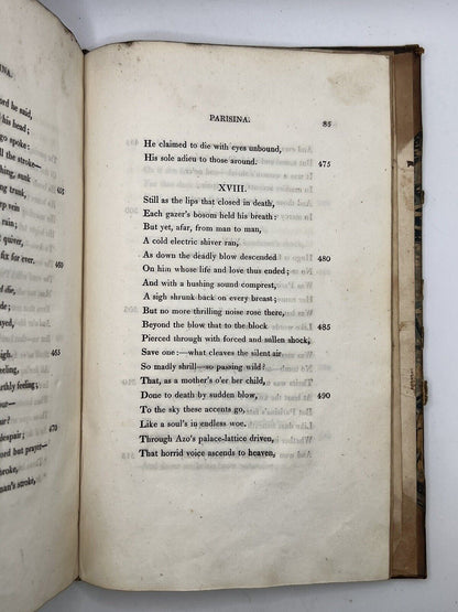 The Siege of Corinth and Parisina by Lord Byron 1816 First Edition First Issue