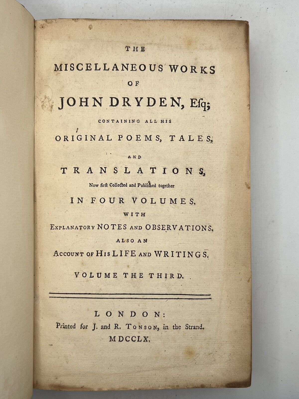 The Works of John Dryden 1760