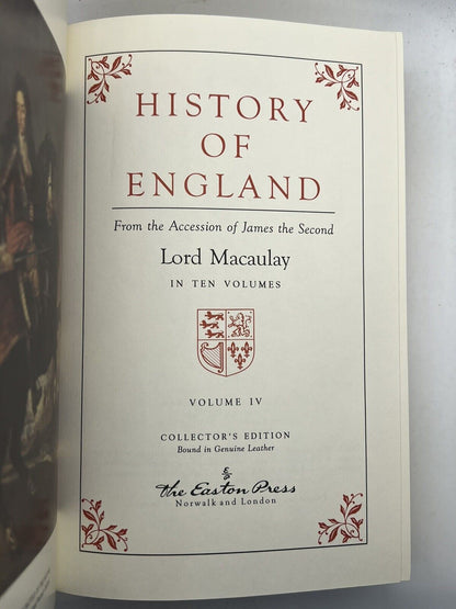 The History of England by Lord Macaulay 1993 Easton Press