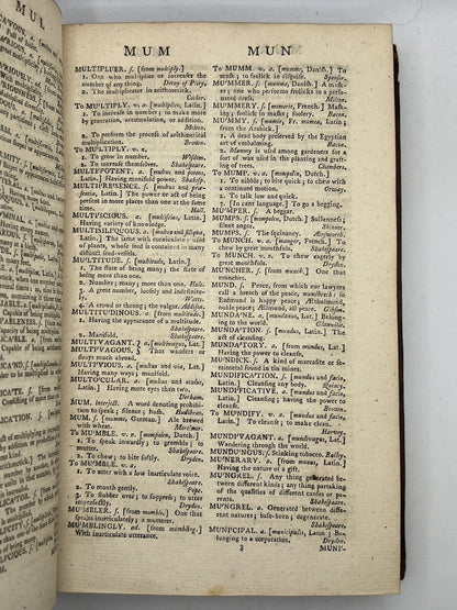 Samuel Johnson's Dictionary 1767 Third Edition