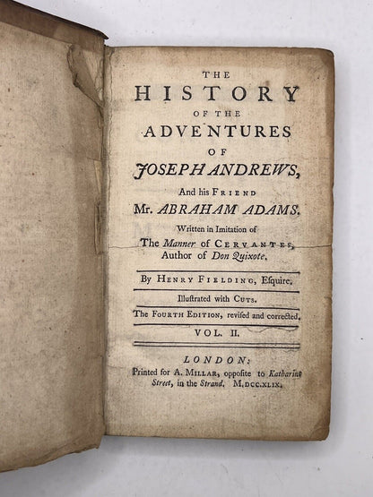 The History of Joseph Andrews by Henry Fielding 1749