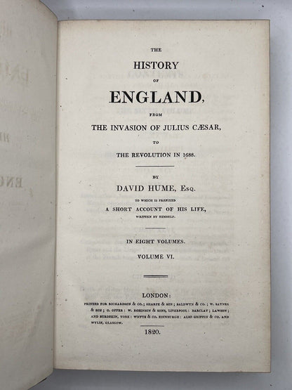 The History of England by David Hume & Tobias Smollett 1820