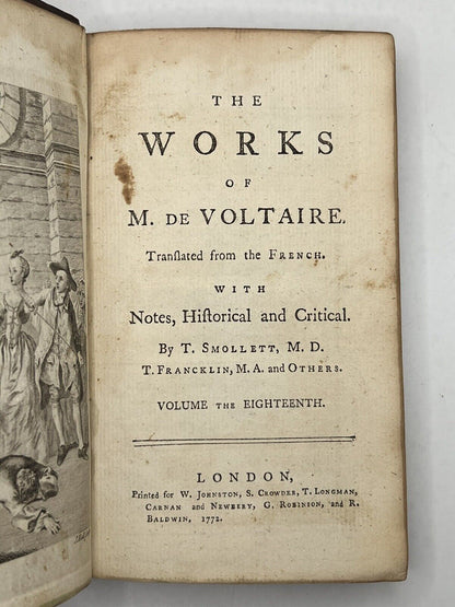 The Works of Voltaire in English 1769-78 Tobias Smollett Edition