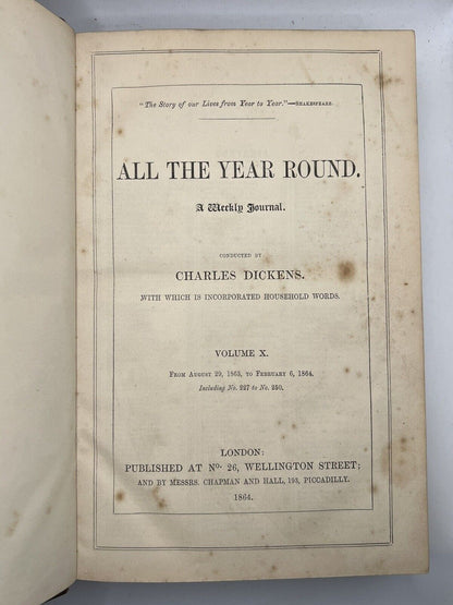 All the Year Round by Charles Dickens 1860-1875 First Editions & Later