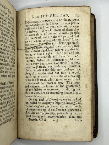 A Voyage to the South-Seas by Commodore Anson 1744 Pirated First Edition