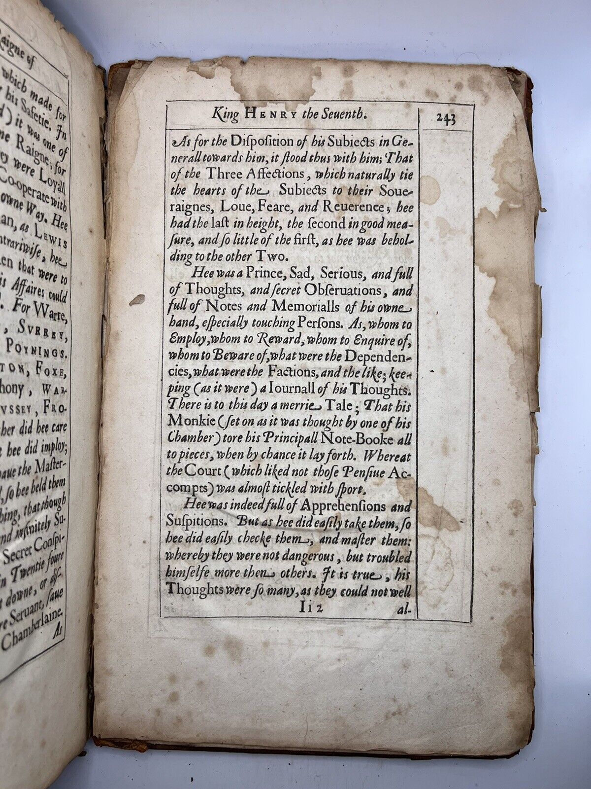 The Historie of King Henry the Seventh by Francis Bacon 1622 First Edition