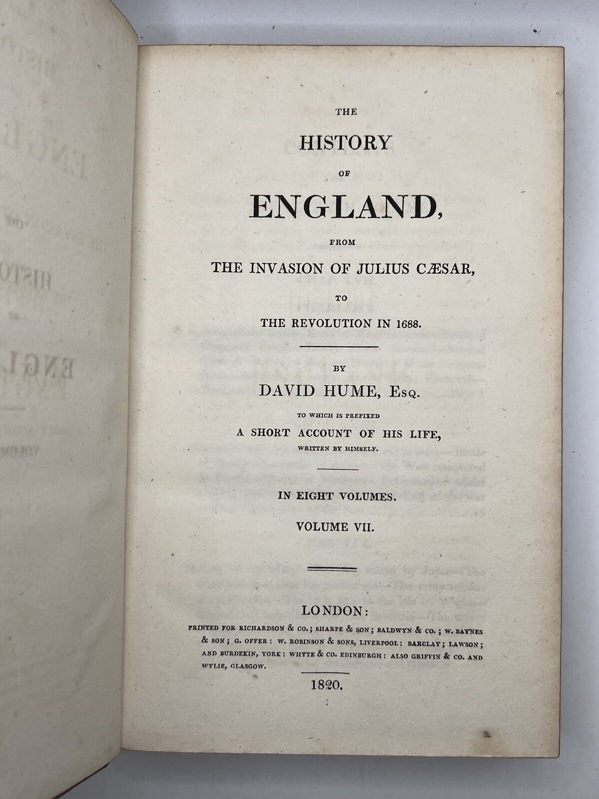 The History of England by David Hume & Tobias Smollett 1820