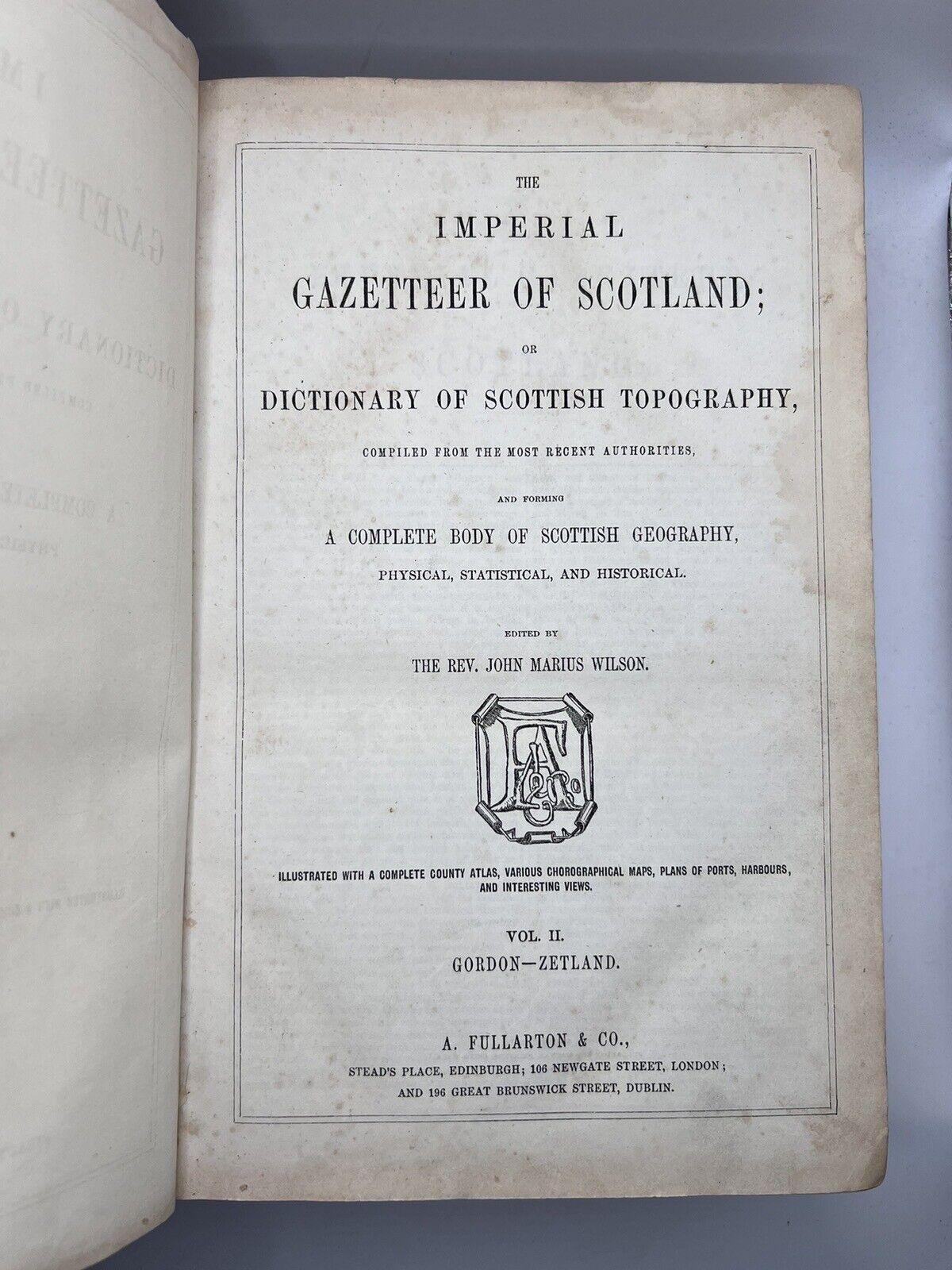 The Imperial Gazetteer of Scotland by Rev. John Marius Wilson 1857 Topography