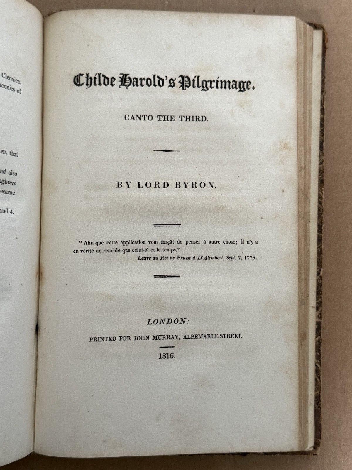 Select Poems by Lord Byron 1823; Childe Harold 1st ed.