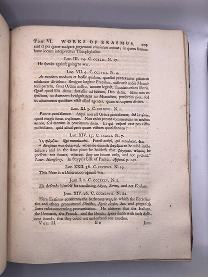 The Life of Erasmus 1758-60 First Edition