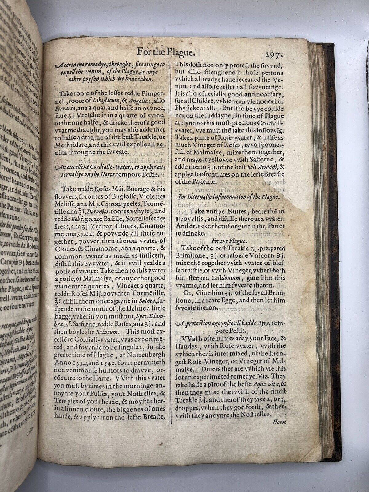 The Book of Physicke by Oswald Gabelkover 1599 First Edition