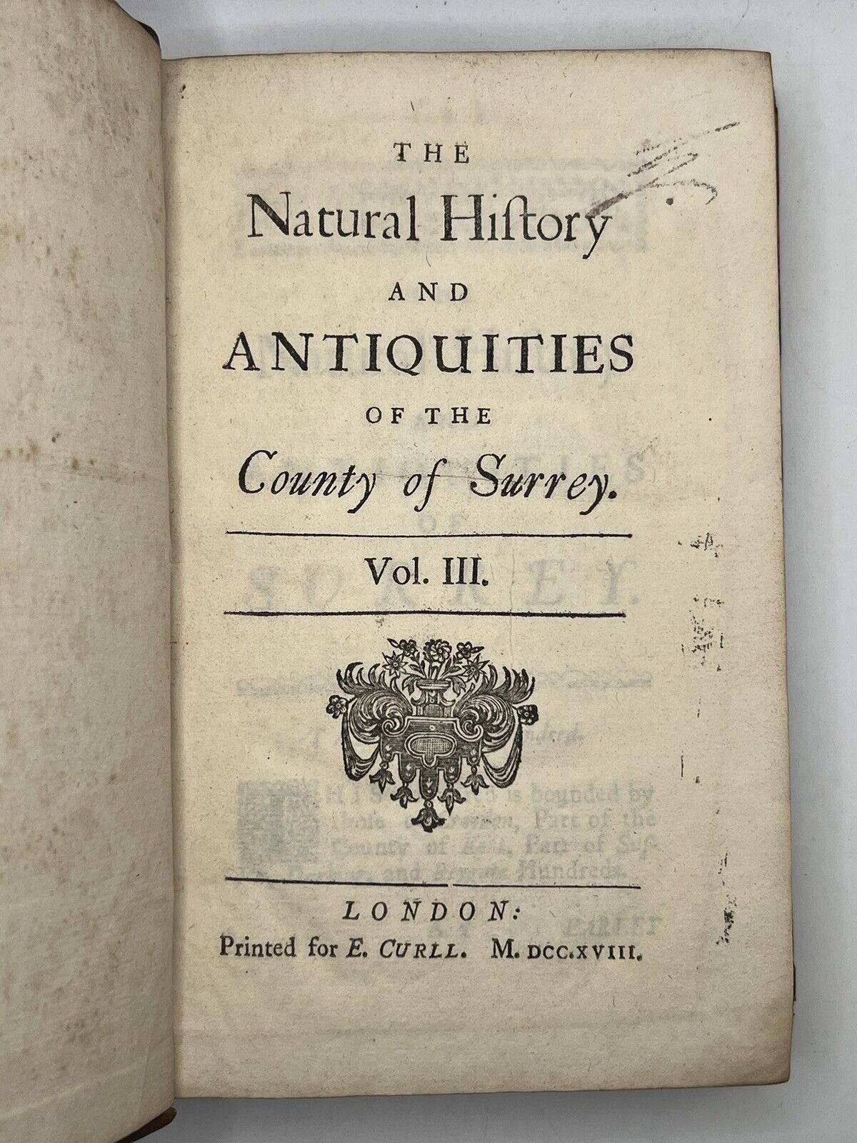 The Natural History and Antiquities of the County of Surrey by John Aubrey 1719