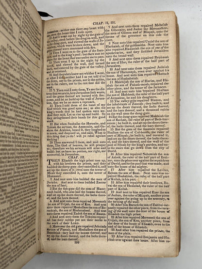 Antique King James Bible 1828 AMERICAN CIVIL WAR PROVENANCE; US Navy USS Hornet