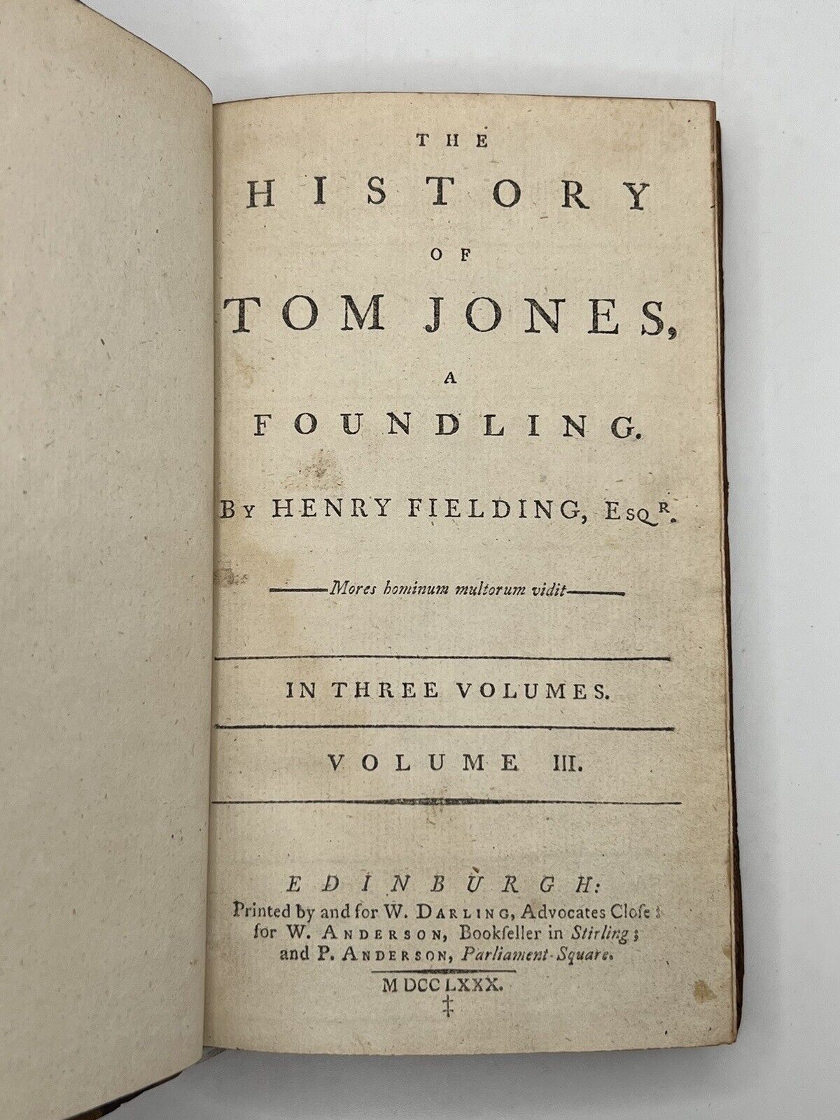 The History of Tom Jones by Henry Fielding 1780