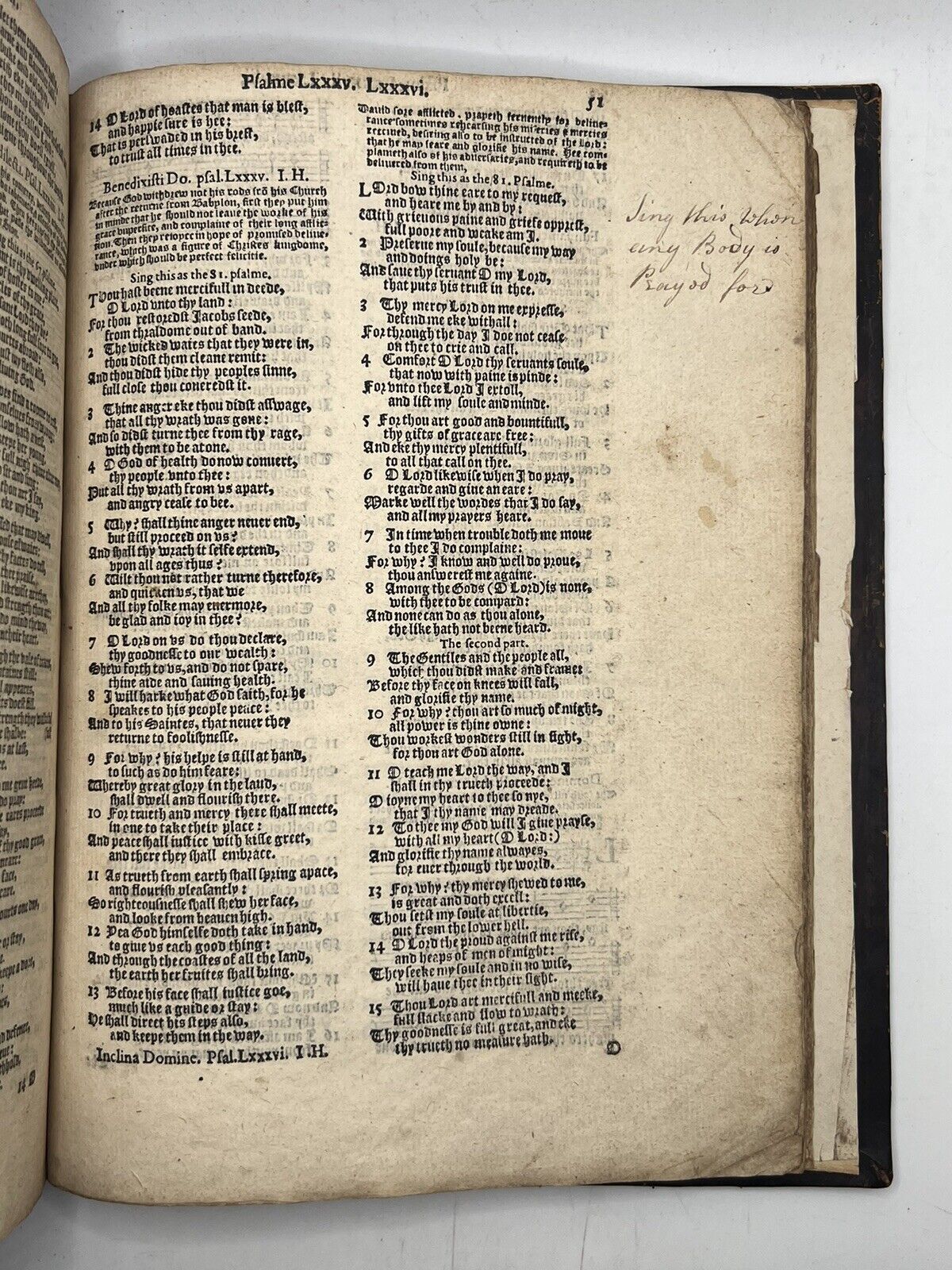 The Whole Book of Psalms 1605 Contemporary Marginalia and Music