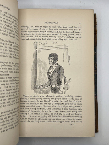 The Works of W.M. Thackeray 1869 First Edition, Bickers Fine Binding