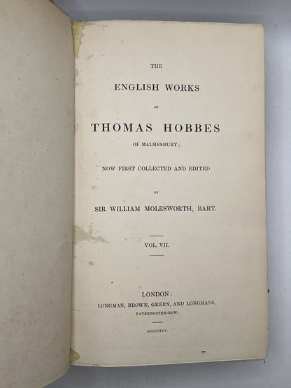 The Works of Thomas Hobbes 1839-45 First Edition In English