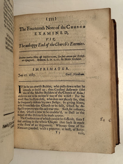 1685-8 Anglican vs Catholic Debate Sammelband