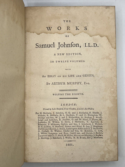 The Works of Samuel Johnson in 12 Vols 1801 The Arthur Murphy Edition