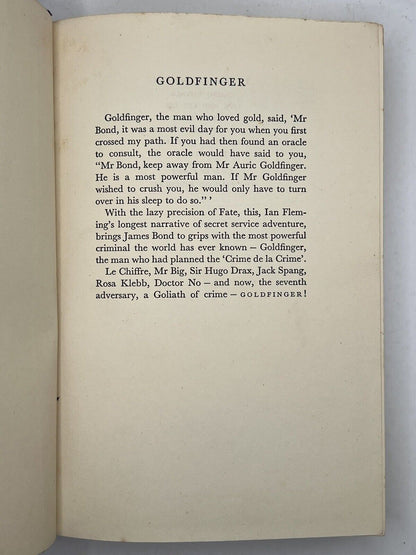 Goldfinger by Ian Fleming 1959 First Edition First Impression