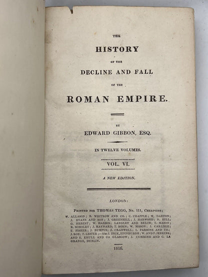 The Decline and Fall of the Roman Empire by Edward Gibbon 1816