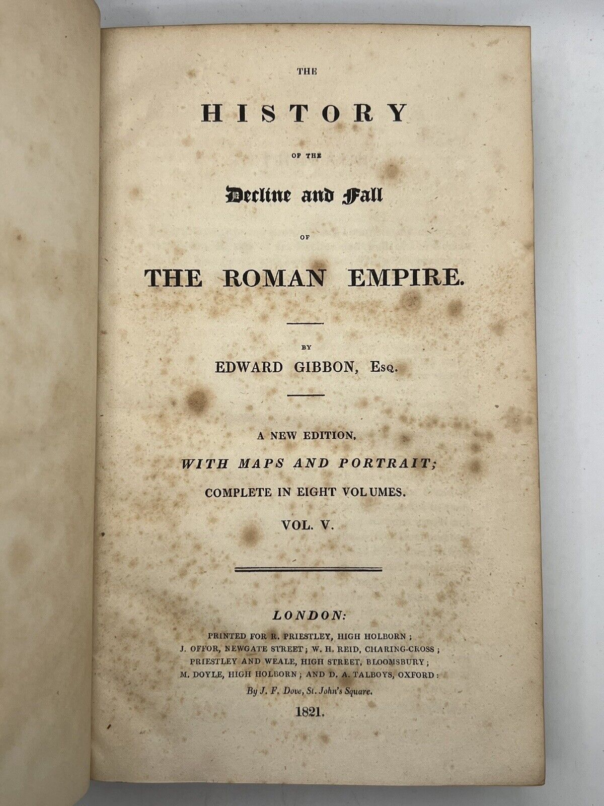 The Decline and Fall of the Roman Empire by Edward Gibbon 1821