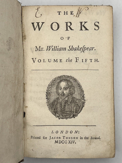 The Works of William Shakespeare 1714 Nicholas Rowe - Rare First Duodecimo Edition