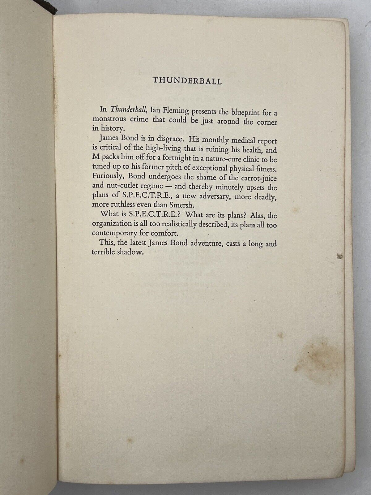 Thunderball by Ian Fleming 1961 First Edition First Impression