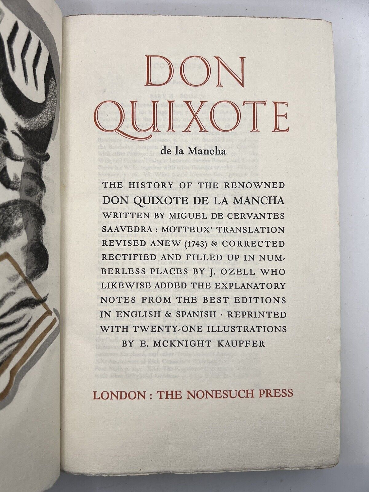 Don Quixote by Cervantes -  Nonesuch Press Limited Edition Proof Copy