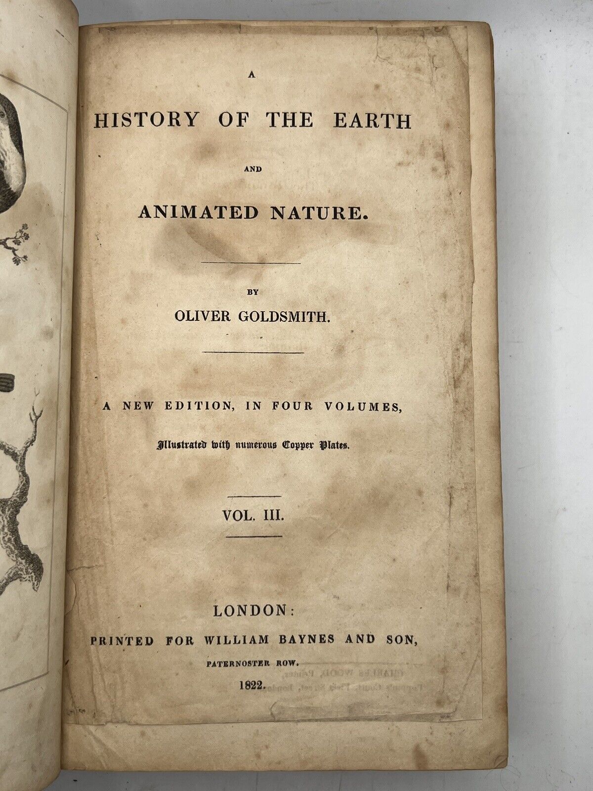 A History of the Earth and Animated Nature by Oliver Goldsmith 1822