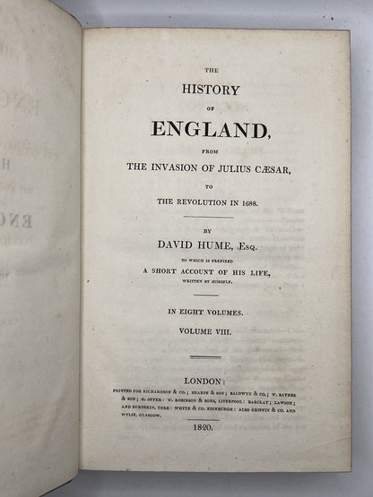 The History of England by David Hume & Tobias Smollett 1820