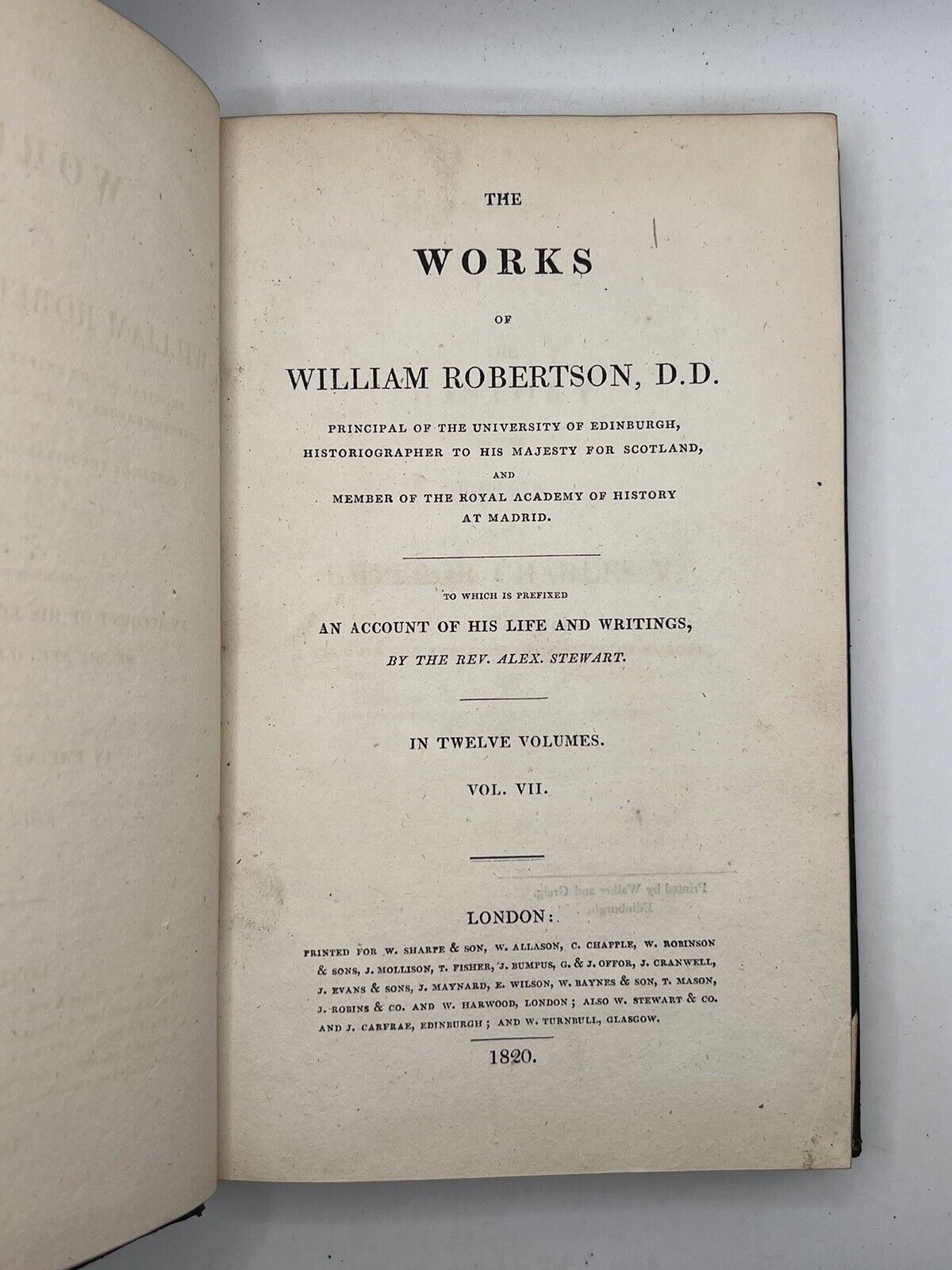 The Works of William Robertson 1820