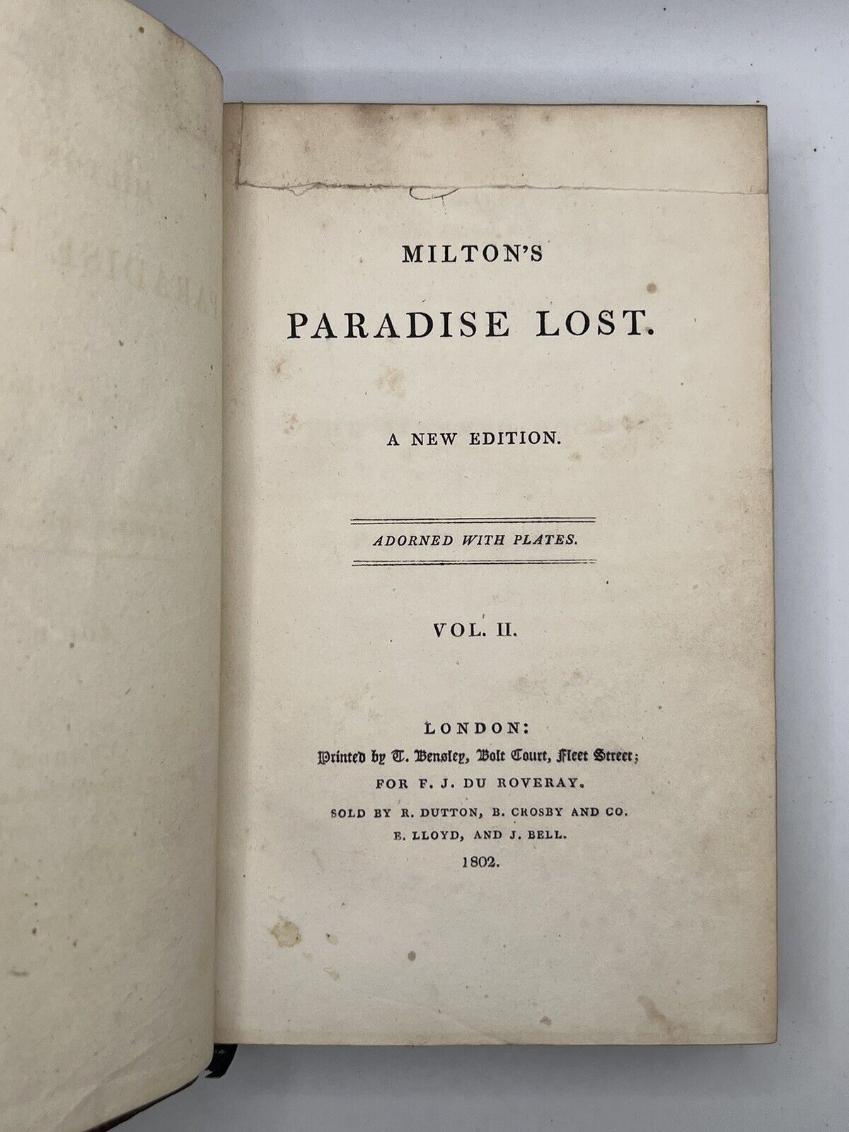 Paradise Lost by John Milton 1802 Illustrated Edition